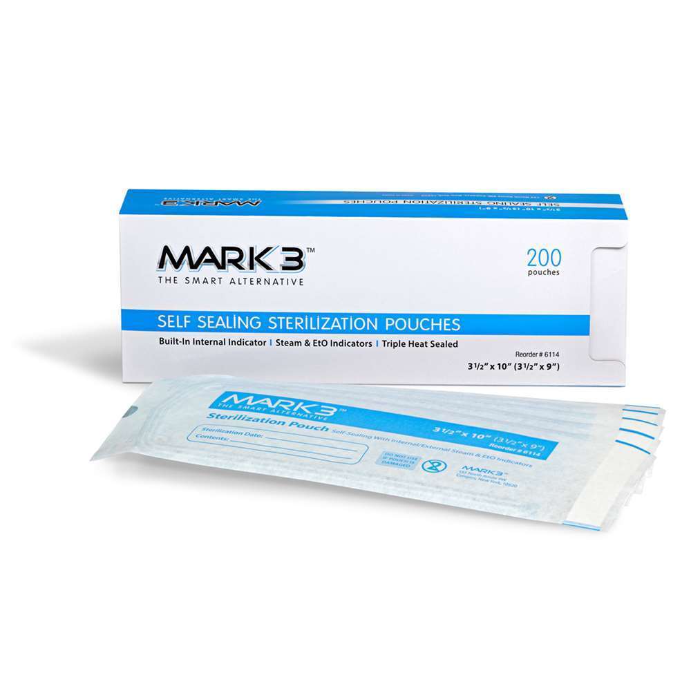 Self Sealing Sterilization Pouches 200/bx - MARK3