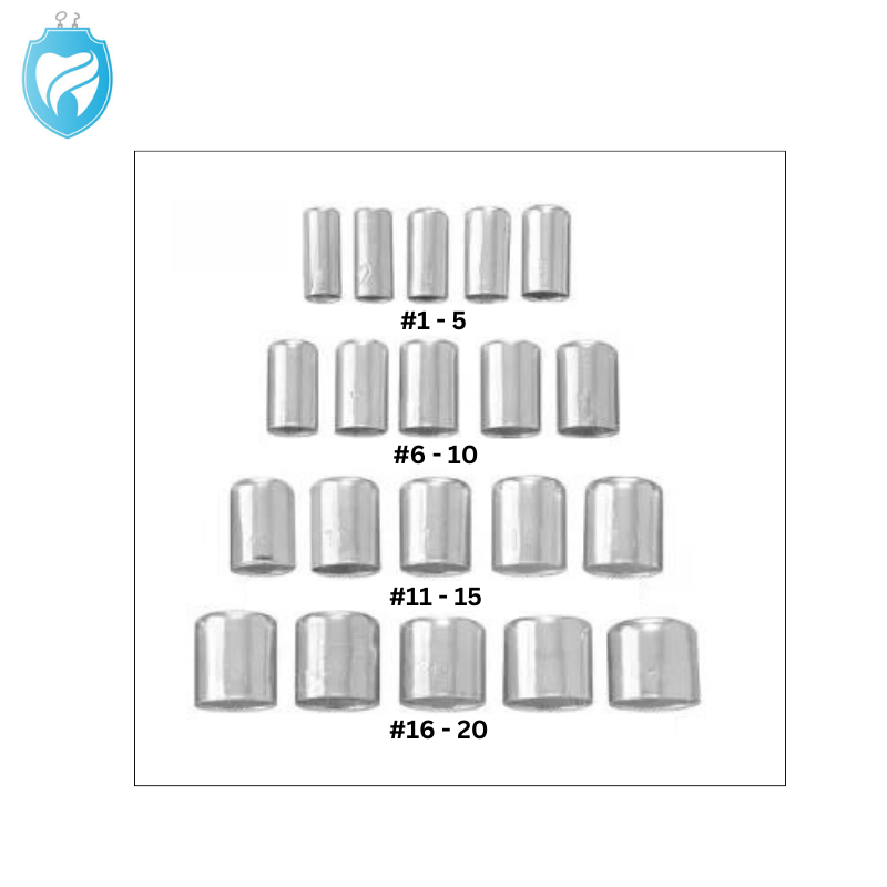 Aluminum Temporary Short Shell Crown Box of 10 (Size #1-20 Available)