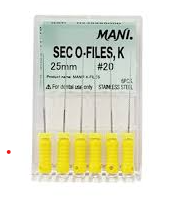 Mani SEC-O Files (K & H) 21mm & 25mm 6/Box Stainless Steel