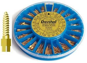 Screw Posts, Dental Gold Plated Conical Cross Head Lead Free Alloy, Assortment - Silmet Dental supplies | Authorized dealers of Silmet products | Silmet dental