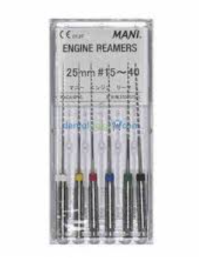 Mani Engine Reamers 21mm & 25mm 6/Box RA Shank Stainless Steel