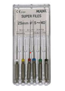 Mani Super Files 21mm & 25mm 6/Box Rotary Endodontic Files