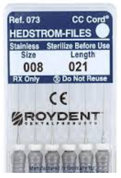 Roydent C-File 21mm #08 6/Box Stainless Steel