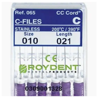 Roydent C-File 21mm #10 6/Box Stainless Steel