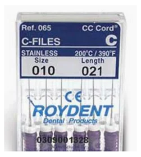 Roydent C-File 25mm #10 6/Box Stainless Steel